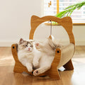 (Descriptive & Premium: Cloud Nine Felin...) . Wooden Cat-Shaped Lounge & Scratcher Bed
